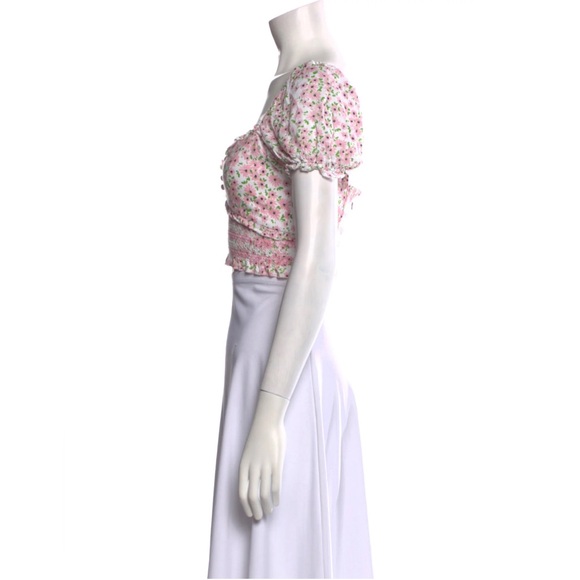 Alice+Olivia Floral Print Square Neckline Crop Top - Picture 4 of 9